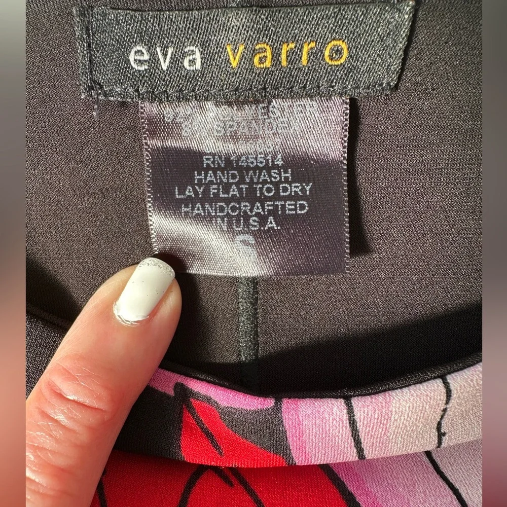EVA VARRO Slim Waist, Sleeveless Dress Silhouette, Tulip print, EUC, Sz.S - Picture 10 of 10